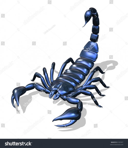 stock photo d render of a blue metallic scorpion 8187457