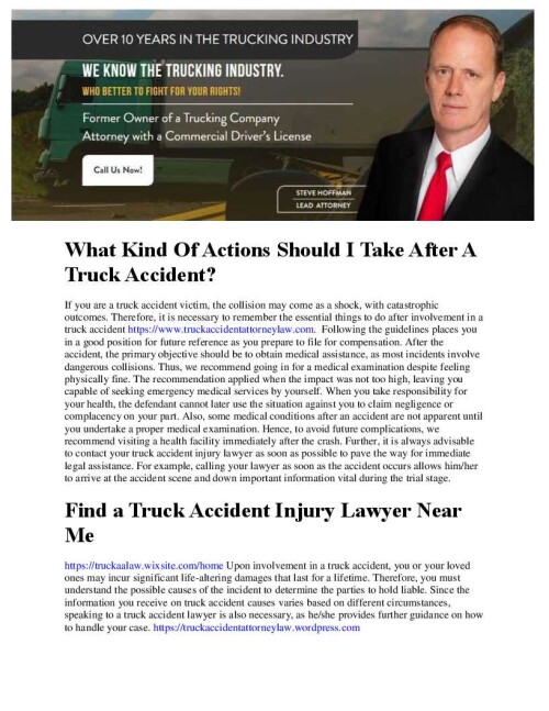 Truck Accident Injury Attorney Law Firm