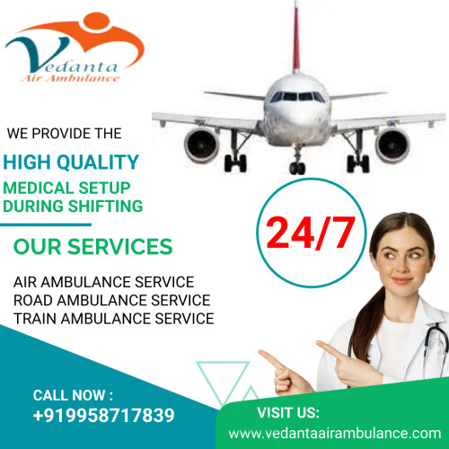 Vedanta Air Ambulance Service in Raipur provides an experienced medical team for critical patients. We equip the air ambulances with the latest medical devices helpful in delivering bed-to-bed transfer facilities. 
More@ https://bit.ly/3g4USv3