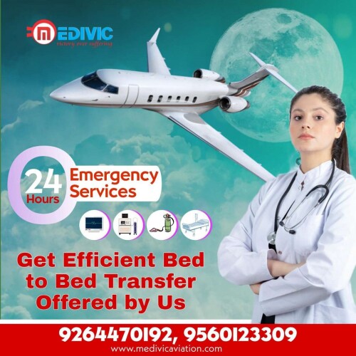 Medivic Aviation renders the most excellent charter Air Ambulance Service in Patna for an ailing patient to transfer from one city to another in India. We furnish top-quality ICU support charter and commercial flights with a specialist MD doctor and medical team for proper medical treatment at the moving time.

Website: https://bit.ly/3DAMGLe